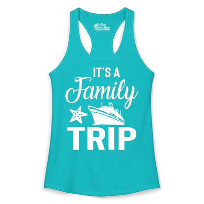 Family Cruise Shirt - Matching Family Vacation Shirts for Cruise Trips (Ladies Tank) in Tahiti Blue - Family Cruise Trip Shirt - Nautical Matching Family Vacation Tee Design
