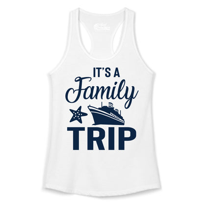 Family Cruise Shirt - Matching Family Vacation Shirts for Cruise Trips (Ladies Tank) in White - Family Cruise Trip Shirt - Nautical Matching Family Vacation Tee Design
