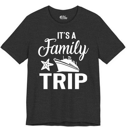 Family Cruise Shirt - Matching Family Vacation Shirts for Cruise Trips (Premium Tee) in Dark Grey Heather - Family Cruise Trip Shirt - Nautical Matching Family Vacation Tee Design