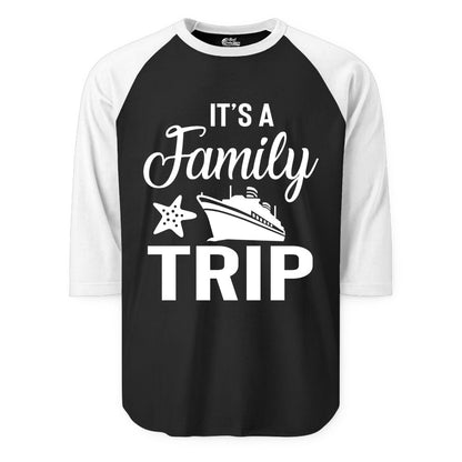 Family Cruise Shirt - Matching Family Vacation Shirts for Cruise Trips (Raglan) in BlackWhite - Family Cruise Trip Shirt - Nautical Matching Family Vacation Tee Design