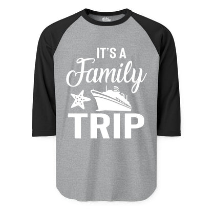Family Cruise Shirt - Matching Family Vacation Shirts for Cruise Trips (Raglan) in Heather GreyBlack - Family Cruise Trip Shirt - Nautical Matching Family Vacation Tee Design