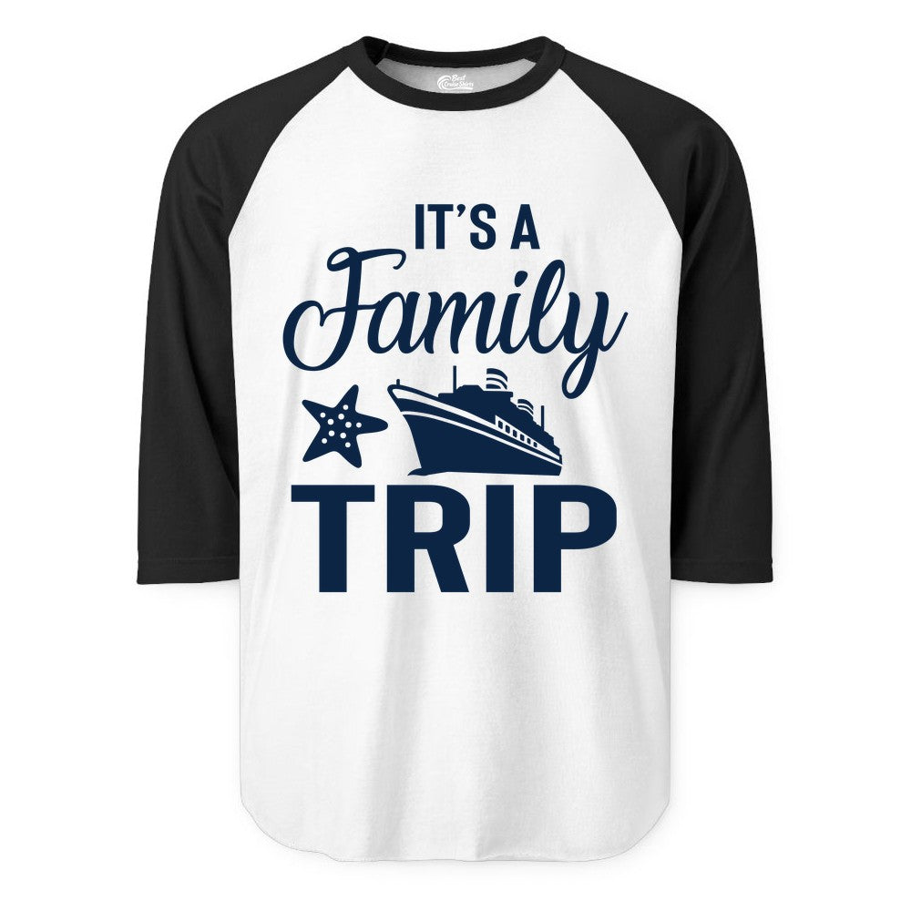 Family Cruise Shirt - Matching Family Vacation Shirts for Cruise Trips (Raglan) in WhiteBlack - Family Cruise Trip Shirt - Nautical Matching Family Vacation Tee Design