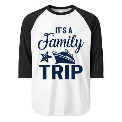 Family Cruise Shirt - Matching Family Vacation Shirts for Cruise Trips (Raglan) in WhiteBlack - Family Cruise Trip Shirt - Nautical Matching Family Vacation Tee Design