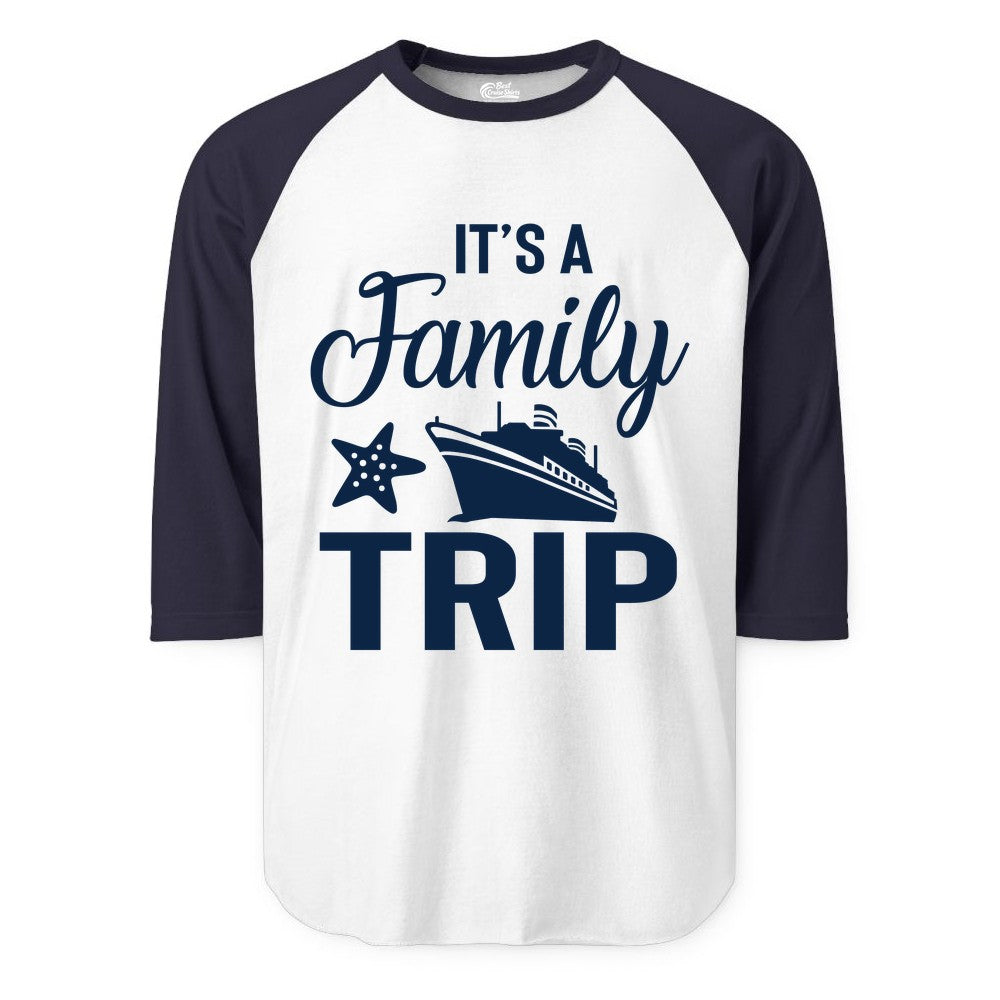 Family Cruise Shirt - Matching Family Vacation Shirts for Cruise Trips (Raglan) in WhiteNavy - Family Cruise Trip Shirt - Nautical Matching Family Vacation Tee Design