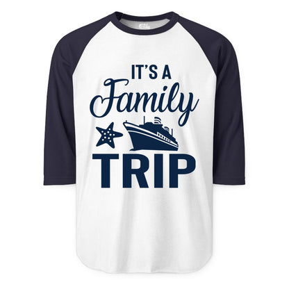 Family Cruise Shirt - Matching Family Vacation Shirts for Cruise Trips (Raglan) in WhiteNavy - Family Cruise Trip Shirt - Nautical Matching Family Vacation Tee Design