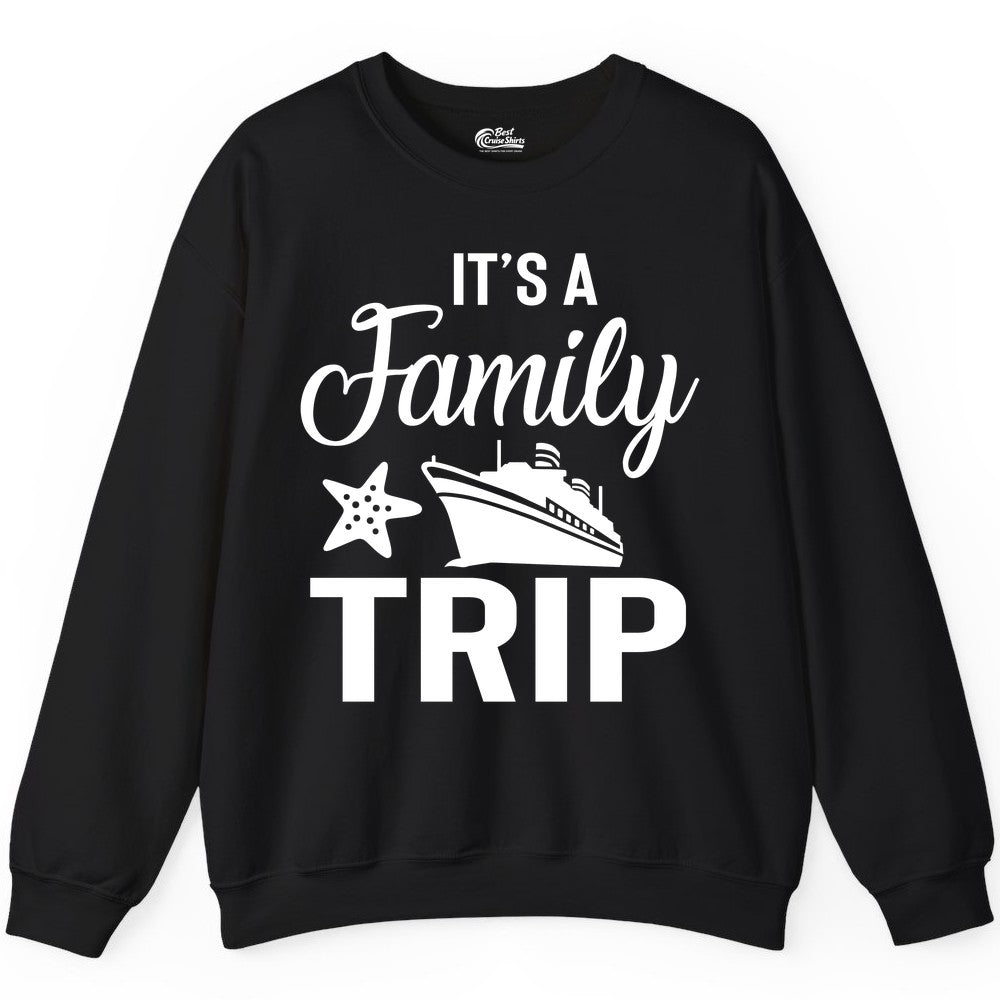 Family Cruise Shirt - Matching Family Vacation Shirts for Cruise Trips (Sweatshirt) in Black - Family Cruise Trip Shirt - Nautical Matching Family Vacation Tee Design
