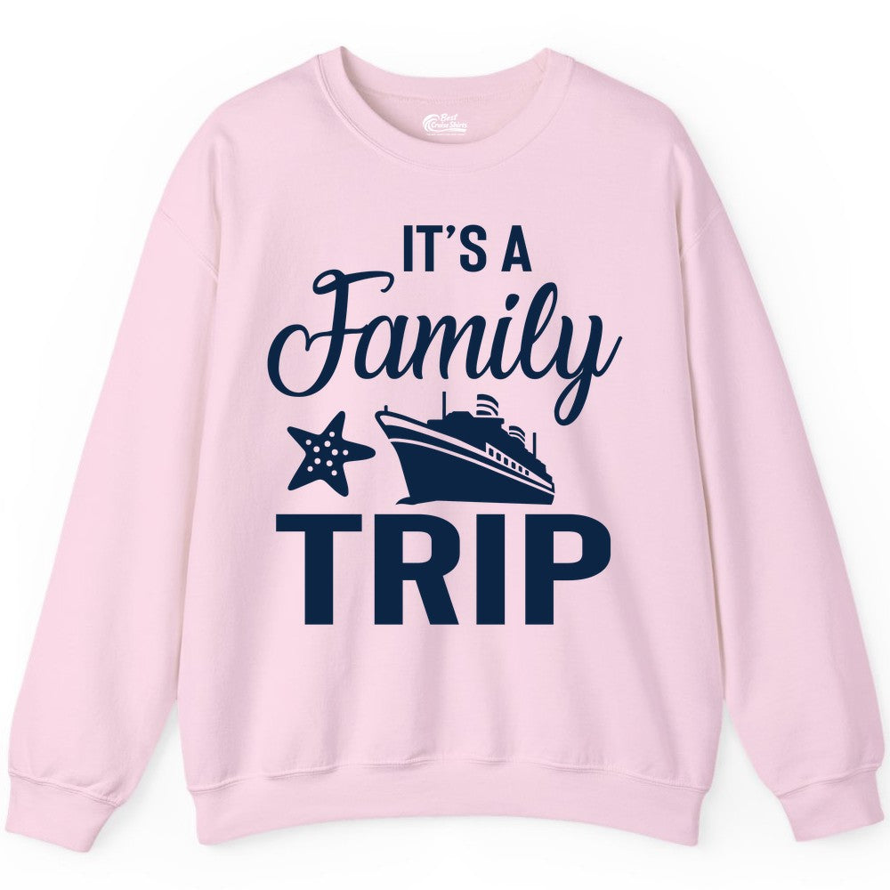 Family Cruise Shirt - Matching Family Vacation Shirts for Cruise Trips (Sweatshirt) in Light Pink - Family Cruise Trip Shirt - Nautical Matching Family Vacation Tee Design