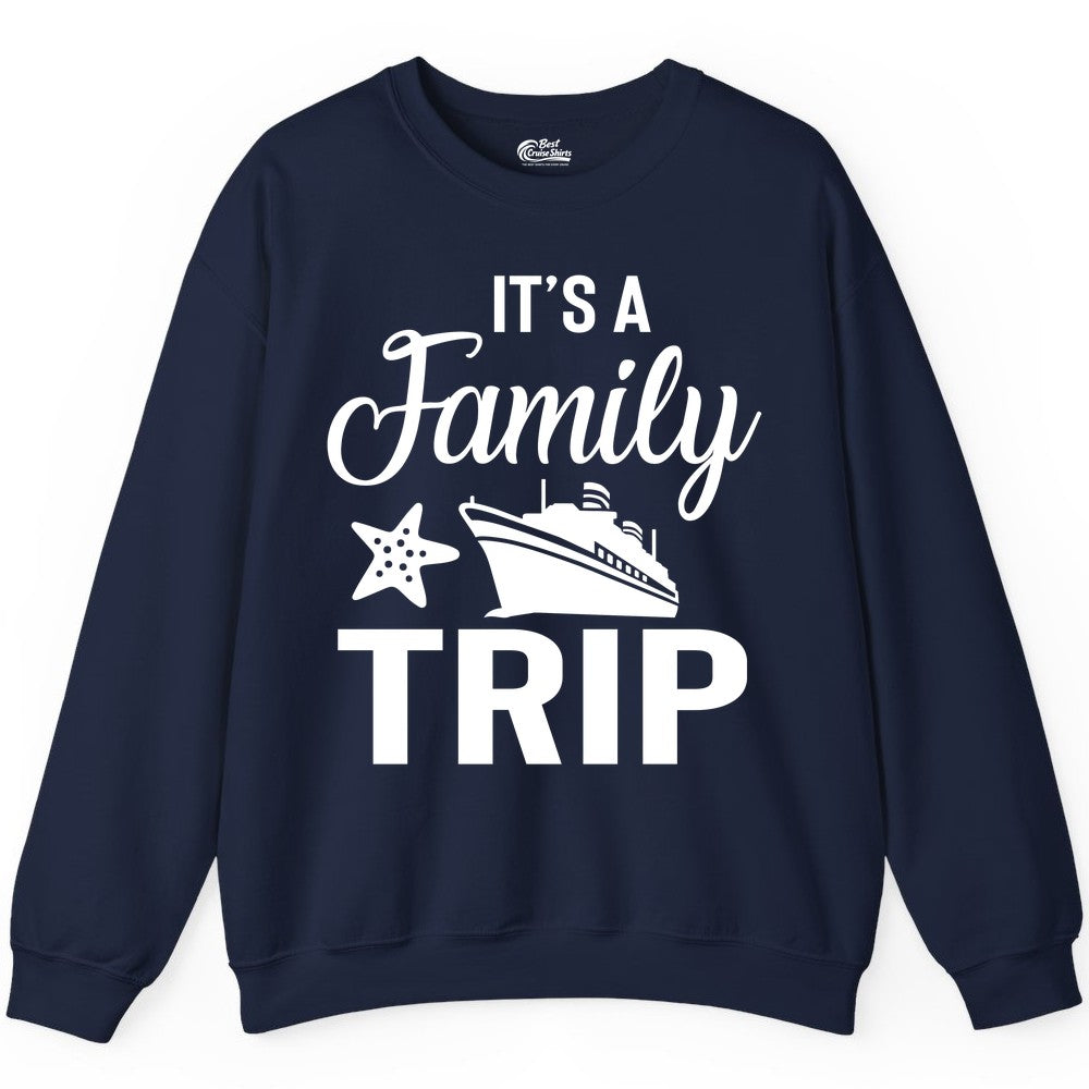 Family Cruise Shirt - Matching Family Vacation Shirts for Cruise Trips (Sweatshirt) in Navy - Family Cruise Trip Shirt - Nautical Matching Family Vacation Tee Design