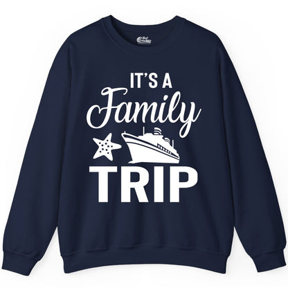Family Cruise Shirt - Matching Family Vacation Shirts for Cruise Trips (Sweatshirt) in Navy - Family Cruise Trip Shirt - Nautical Matching Family Vacation Tee Design