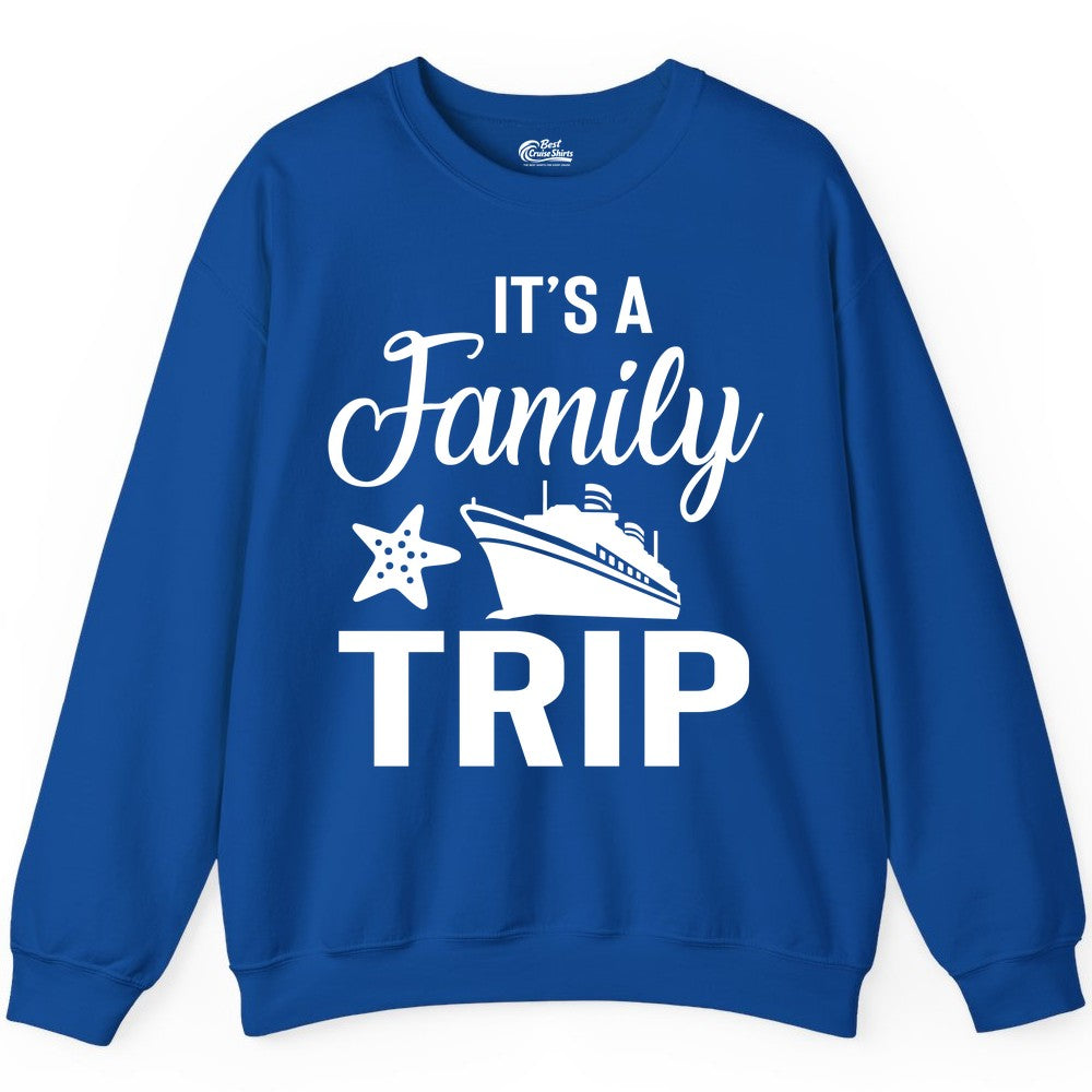 Family Cruise Shirt - Matching Family Vacation Shirts for Cruise Trips (Sweatshirt) in Royal - Family Cruise Trip Shirt - Nautical Matching Family Vacation Tee Design