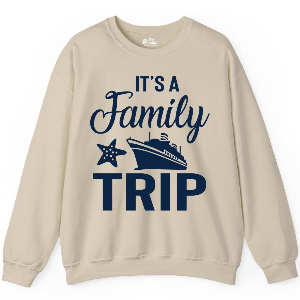 Family Cruise Shirt - Matching Family Vacation Shirts for Cruise Trips (Sweatshirt) in Sand - Family Cruise Trip Shirt - Nautical Matching Family Vacation Tee Design