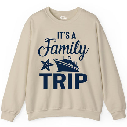 Family Cruise Shirt - Matching Family Vacation Shirts for Cruise Trips (Sweatshirt) in Sand - Family Cruise Trip Shirt - Nautical Matching Family Vacation Tee Design