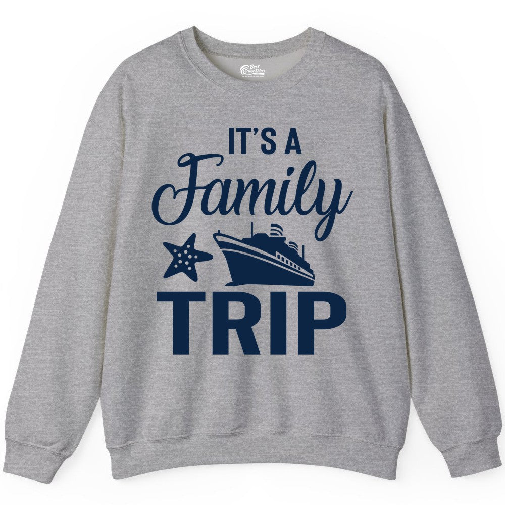 Family Cruise Shirt - Matching Family Vacation Shirts for Cruise Trips (Sweatshirt) in Sport Grey - Family Cruise Trip Shirt - Nautical Matching Family Vacation Tee Design
