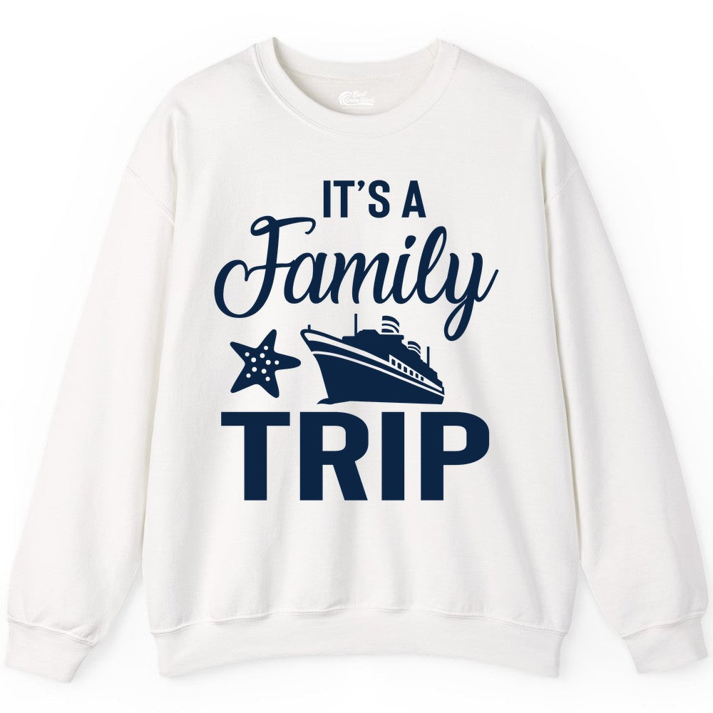 Family Cruise Shirt - Matching Family Vacation Shirts for Cruise Trips (Sweatshirt) in White - Family Cruise Trip Shirt - Nautical Matching Family Vacation Tee Design