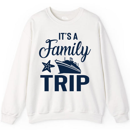 Family Cruise Shirt - Matching Family Vacation Shirts for Cruise Trips (Sweatshirt) in White - Family Cruise Trip Shirt - Nautical Matching Family Vacation Tee Design