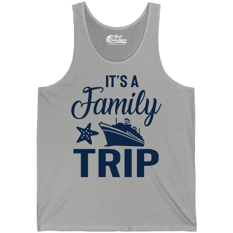 Family Cruise Shirt - Matching Family Vacation Shirts for Cruise Trips (Tank Top) in Athletic Heather - Family Cruise Trip Shirt - Nautical Matching Family Vacation Tee Design