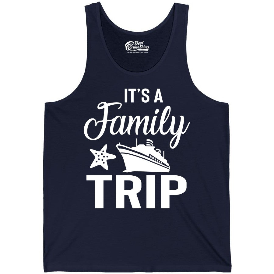 Family Cruise Shirt - Matching Family Vacation Shirts for Cruise Trips (Tank Top) in Navy - Family Cruise Trip Shirt - Nautical Matching Family Vacation Tee Design