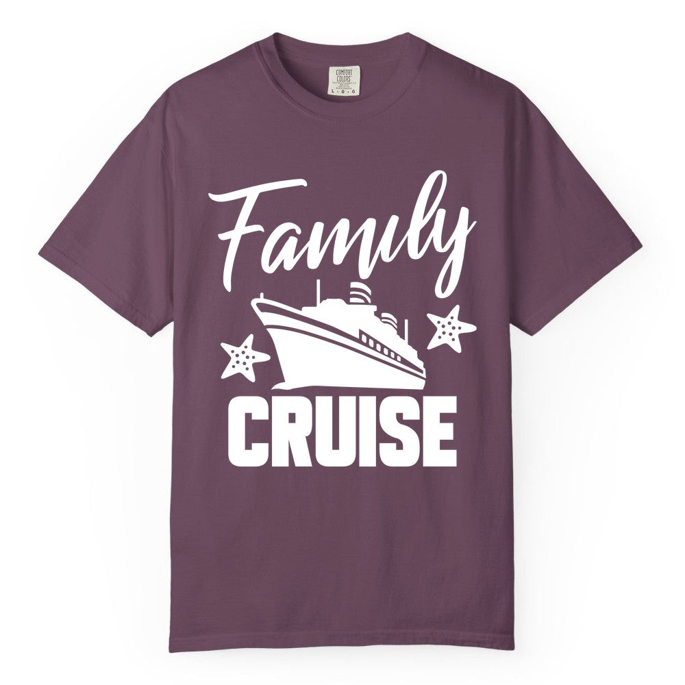 Family Cruise Shirt - Matching Cruise Vacation Apparel with Starfish (Comfort Color) in Berry - Family Cruise Shirt - Cruise Ship and Starfish Matching Family Tee