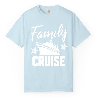 Family Cruise Shirt - Matching Cruise Vacation Apparel with Starfish (Comfort Color) in Chambray - Family Cruise Shirt - Cruise Ship and Starfish Matching Family Tee