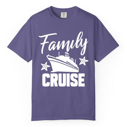 Family Cruise Shirt - Matching Cruise Vacation Apparel with Starfish (Comfort Color) in Grape - Family Cruise Shirt - Cruise Ship and Starfish Matching Family Tee