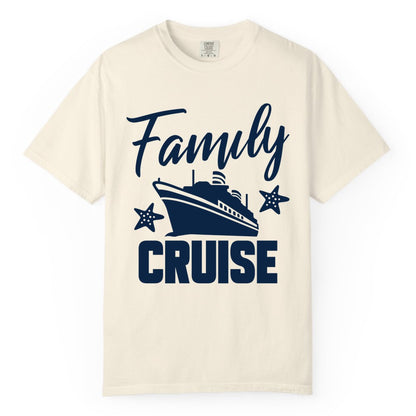 Family Cruise Shirt - Matching Cruise Vacation Apparel with Starfish (Comfort Color) in Ivory - Family Cruise Shirt - Cruise Ship and Starfish Matching Family Tee