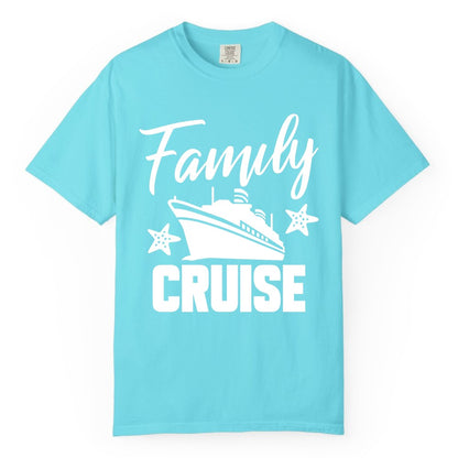 Family Cruise Shirt - Matching Cruise Vacation Apparel with Starfish (Comfort Color) in Lagoon Blue - Family Cruise Shirt - Cruise Ship and Starfish Matching Family Tee