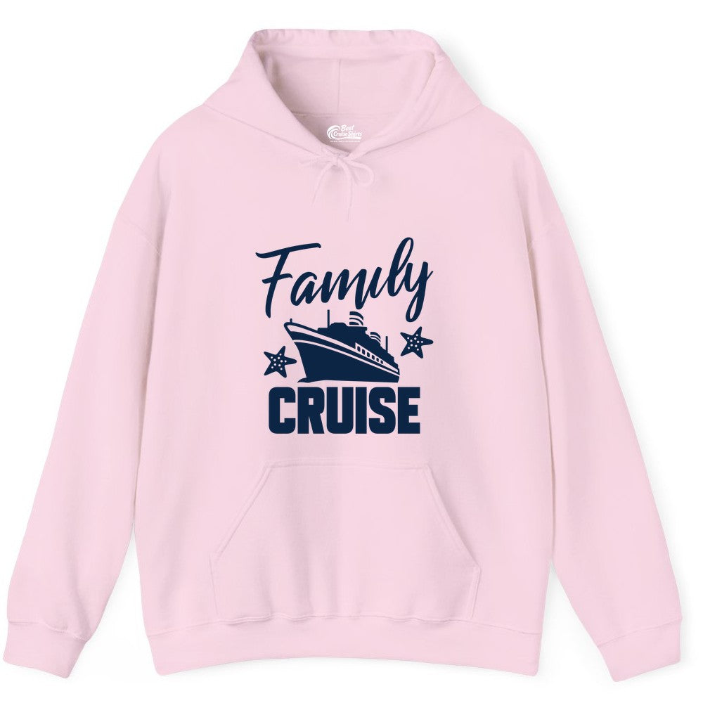 Family Cruise Shirt - Matching Cruise Vacation Apparel with Starfish (Hoodie) in Light Pink - Family Cruise Shirt - Cruise Ship and Starfish Matching Family Tee