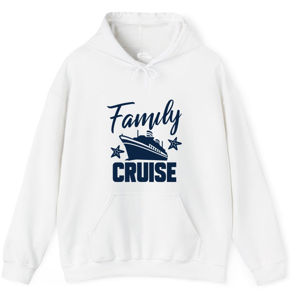 Family Cruise Shirt - Matching Cruise Vacation Apparel with Starfish (Hoodie) in White - Family Cruise Shirt - Cruise Ship and Starfish Matching Family Tee