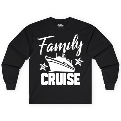 Family Cruise Shirt - Matching Cruise Vacation Apparel with Starfish (Long Sleeve) in Black - Family Cruise Shirt - Cruise Ship and Starfish Matching Family Tee