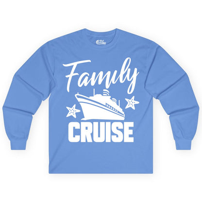 Family Cruise Shirt - Matching Cruise Vacation Apparel with Starfish (Long Sleeve) in Carolina Blue - Family Cruise Shirt - Cruise Ship and Starfish Matching Family Tee