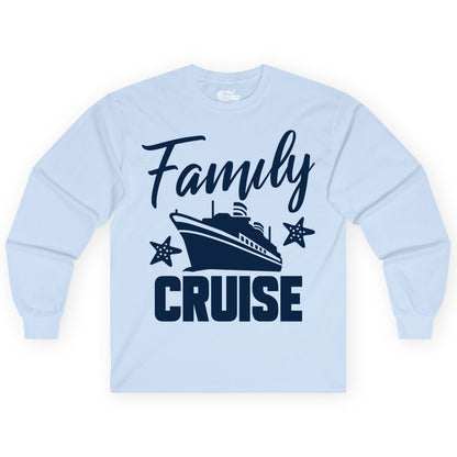 Family Cruise Shirt - Matching Cruise Vacation Apparel with Starfish (Long Sleeve) in Light Blue - Family Cruise Shirt - Cruise Ship and Starfish Matching Family Tee