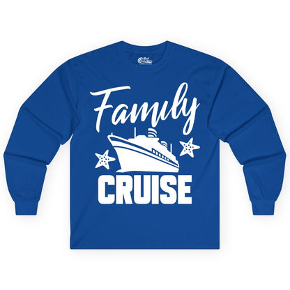 Family Cruise Shirt - Matching Cruise Vacation Apparel with Starfish (Long Sleeve) in Royal - Family Cruise Shirt - Cruise Ship and Starfish Matching Family Tee