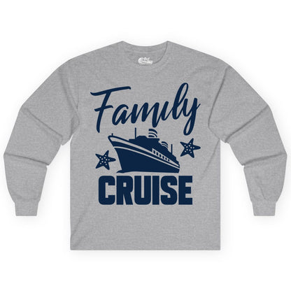 Family Cruise Shirt - Matching Cruise Vacation Apparel with Starfish (Long Sleeve) in Sport Grey - Family Cruise Shirt - Cruise Ship and Starfish Matching Family Tee