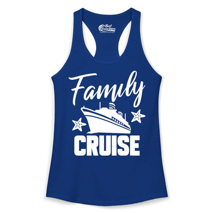 Family Cruise Shirt - Matching Cruise Vacation Apparel with Starfish (Ladies Tank) in Solid Royal - Family Cruise Shirt - Cruise Ship and Starfish Matching Family Tee