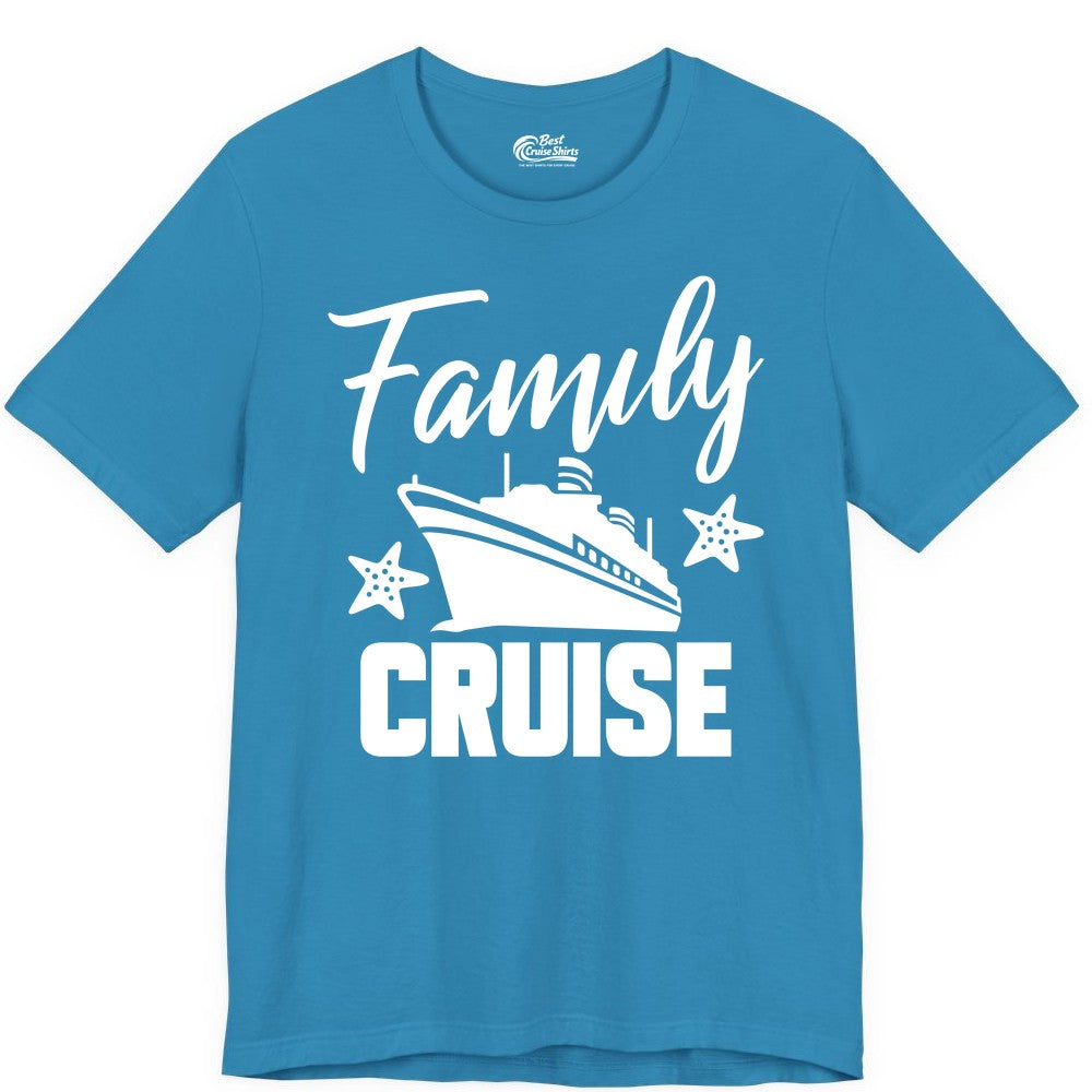 Family Cruise Shirt - Matching Cruise Vacation Apparel with Starfish (Premium Tee) in Aqua - Family Cruise Shirt - Cruise Ship and Starfish Matching Family Tee