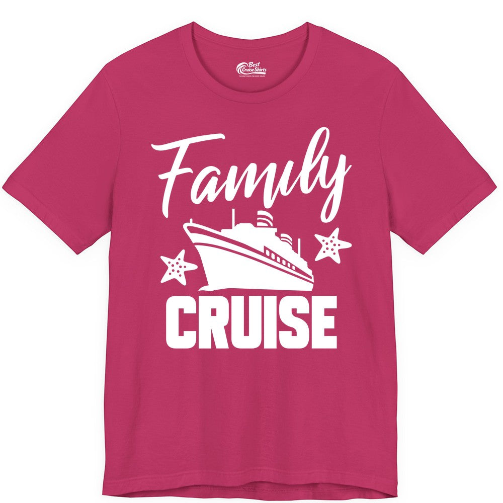 Family Cruise Shirt - Matching Cruise Vacation Apparel with Starfish (Premium Tee) in Berry - Family Cruise Shirt - Cruise Ship and Starfish Matching Family Tee