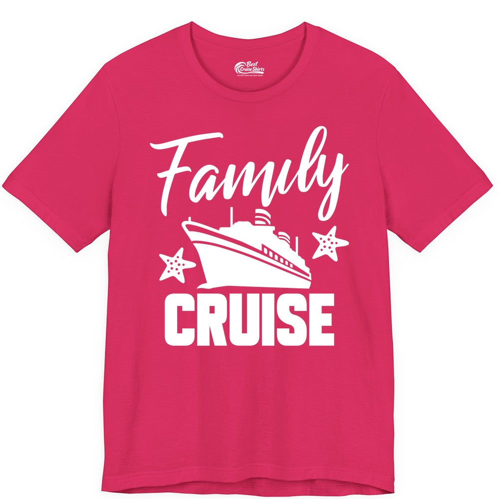 Family Cruise Shirt - Matching Cruise Vacation Apparel with Starfish (Premium Tee) in Fuchsia - Family Cruise Shirt - Cruise Ship and Starfish Matching Family Tee