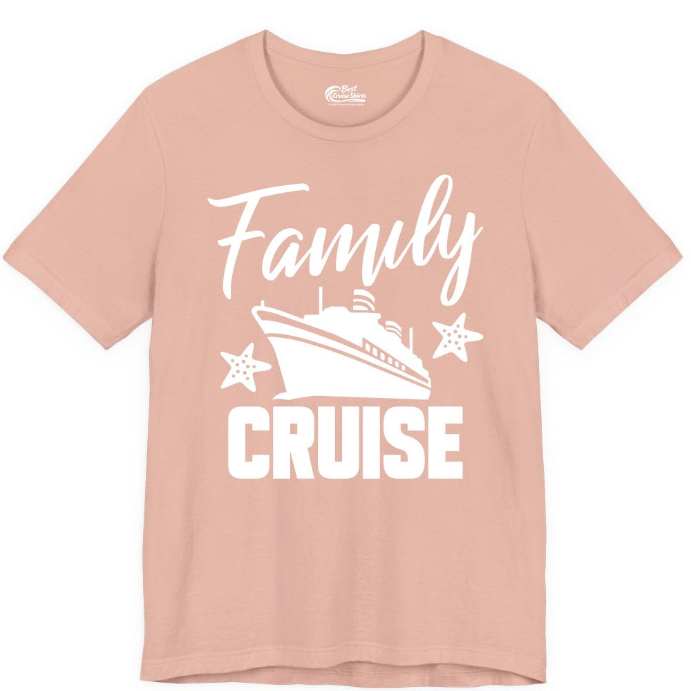 Family Cruise Shirt - Matching Cruise Vacation Apparel with Starfish (Premium Tee) in Peach - Family Cruise Shirt - Cruise Ship and Starfish Matching Family Tee