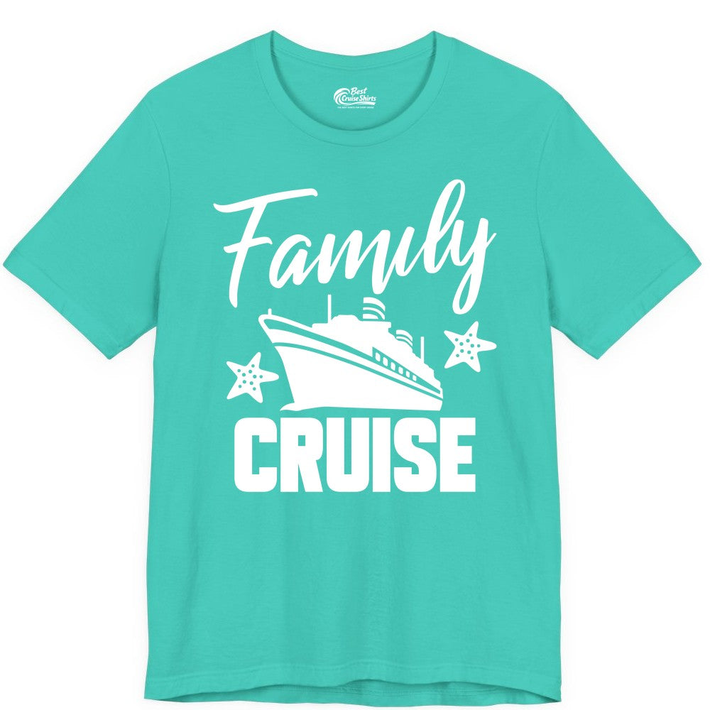 Family Cruise Shirt - Matching Cruise Vacation Apparel with Starfish (Premium Tee) in Teal - Family Cruise Shirt - Cruise Ship and Starfish Matching Family Tee
