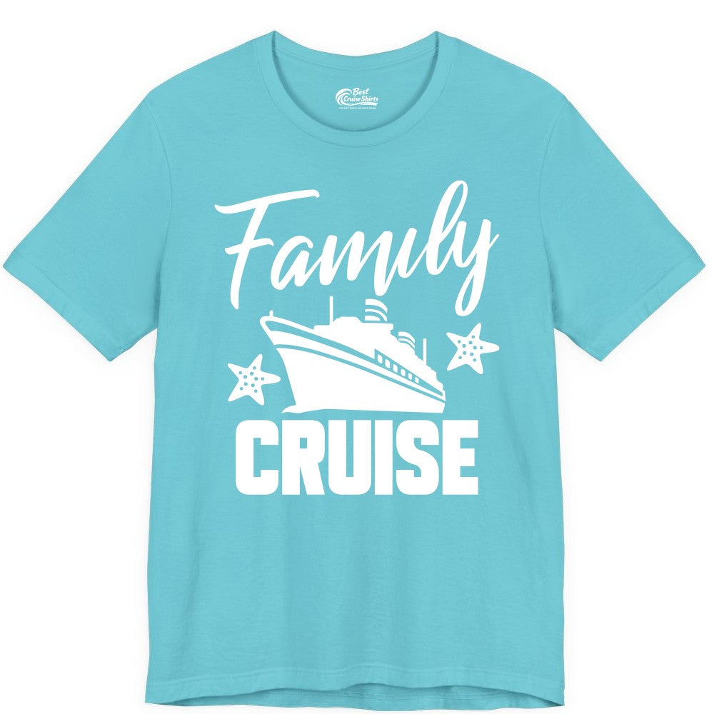 Family Cruise Shirt - Matching Cruise Vacation Apparel with Starfish (Premium Tee) in Turquoise - Family Cruise Shirt - Cruise Ship and Starfish Matching Family Tee