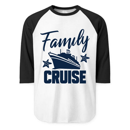 Family Cruise Shirt - Matching Cruise Vacation Apparel with Starfish (Raglan) in WhiteBlack - Family Cruise Shirt - Cruise Ship and Starfish Matching Family Tee