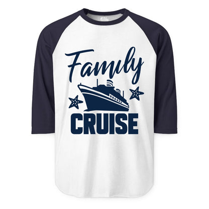 Family Cruise Shirt - Matching Cruise Vacation Apparel with Starfish (Raglan) in WhiteNavy - Family Cruise Shirt - Cruise Ship and Starfish Matching Family Tee