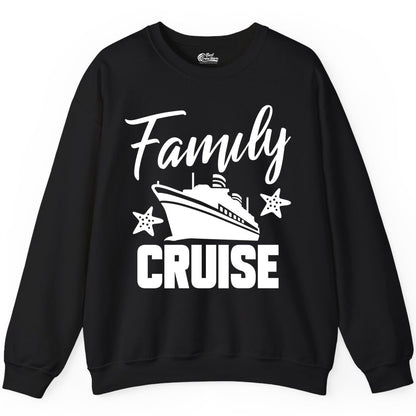 Family Cruise Shirt - Matching Cruise Vacation Apparel with Starfish (Sweatshirt) in Black - Family Cruise Shirt - Cruise Ship and Starfish Matching Family Tee