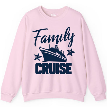 Family Cruise Shirt - Matching Cruise Vacation Apparel with Starfish (Sweatshirt) in Light Pink - Family Cruise Shirt - Cruise Ship and Starfish Matching Family Tee
