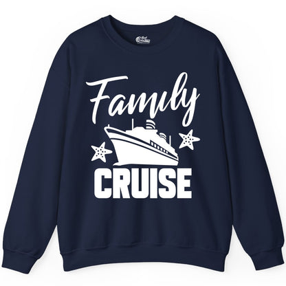 Family Cruise Shirt - Matching Cruise Vacation Apparel with Starfish (Sweatshirt) in Navy - Family Cruise Shirt - Cruise Ship and Starfish Matching Family Tee
