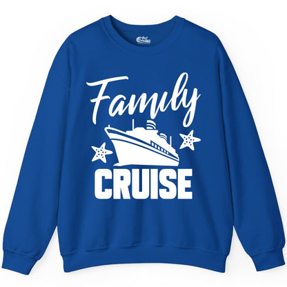 Family Cruise Shirt - Matching Cruise Vacation Apparel with Starfish (Sweatshirt) in Royal - Family Cruise Shirt - Cruise Ship and Starfish Matching Family Tee