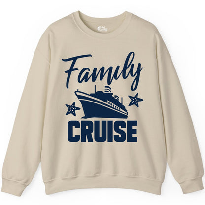 Family Cruise Shirt - Matching Cruise Vacation Apparel with Starfish (Sweatshirt) in Sand - Family Cruise Shirt - Cruise Ship and Starfish Matching Family Tee
