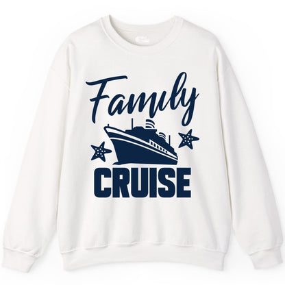 Family Cruise Shirt - Matching Cruise Vacation Apparel with Starfish (Sweatshirt) in White - Family Cruise Shirt - Cruise Ship and Starfish Matching Family Tee