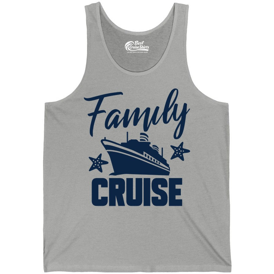 Family Cruise Shirt - Matching Cruise Vacation Apparel with Starfish (Tank Top) in Athletic Heather - Family Cruise Shirt - Cruise Ship and Starfish Matching Family Tee