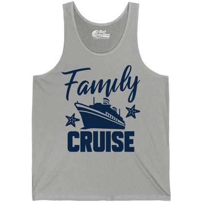 Family Cruise Shirt - Matching Cruise Vacation Apparel with Starfish (Tank Top) in Athletic Heather - Family Cruise Shirt - Cruise Ship and Starfish Matching Family Tee